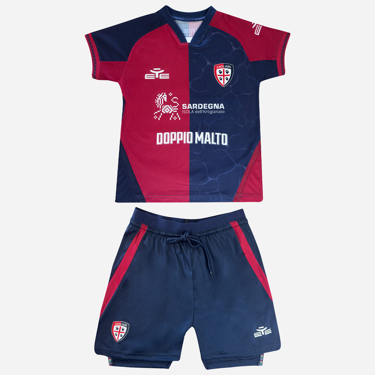 Set Calcio GAVI Per Bambini – Maglia E Pantaloncini Rossi E Blu, Tessuto Traspirante E Asciugatura Rapida, Per Giovani Talenti